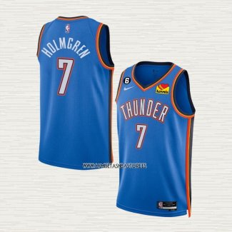 Chet Holmgren NO 7 Camiseta Oklahoma City Thunder Icon Azul