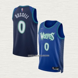 NO 0 Camiseta Minnesota Timberwolves Ciudad 2021-22 Azul D'Angelo Russell