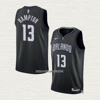 R.J. Hampton NO 13 Camiseta Orlando Magic Ciudad 2022-23 Negro