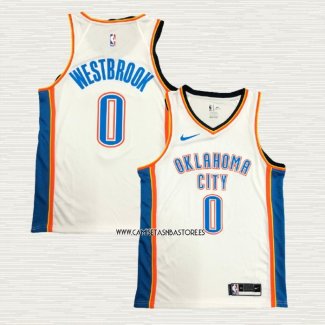 Russell Westbrook NO 0 Camiseta Oklahoma City Thunder Association Blanco