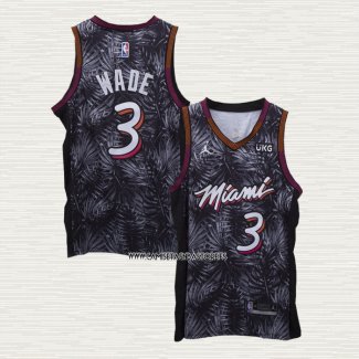 Dwyane Wade NO 3 Camiseta Miami Heat Fashion Royalty Negro