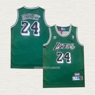 Kobe Bryant NO 24 Camiseta Los Angeles Lakers Retro Verde