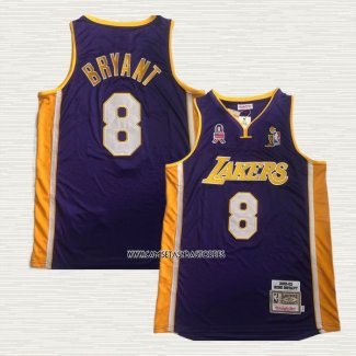 Kobe Bryant NO 8 Camiseta Los Angeles Lakers Mitchell & Ness 2001-02 Violeta