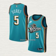 Alec Burks NO 5 Camiseta Detroit Pistons Classic 2022-23 Verde