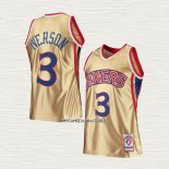 Allen Iverson NO 3 Camiseta Philadelphia 76ers Mitchell & Ness 1996-97 Oro