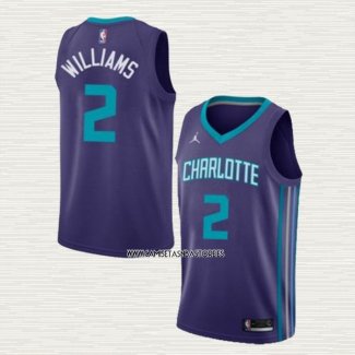 Marvin Williams NO 2 Camiseta Charlotte Hornets Statement 2020-21 Violeta