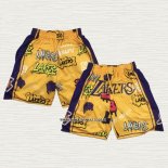 Pantalone Los Angeles Lakers Just Don Slap Sticker Amarillo