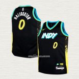 Tyrese Haliburton NO 0 Camiseta Nino Indiana Pacers Ciudad 2023-24 Negro