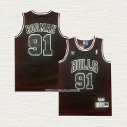 Dennis Rodman NO 91 Camiseta Chicago Bulls Retro Negro