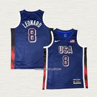 Kawhi Leonard NO 8 Camiseta USA 2025 Azul