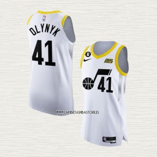 Kelly Olynyk NO 41 Camiseta Utah Jazz Association Autentico 2022-23 Blanco