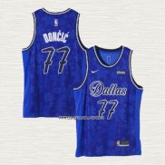 Luka Doncic NO 77 Camiseta Dallas Mavericks Fashion Royalty Azul