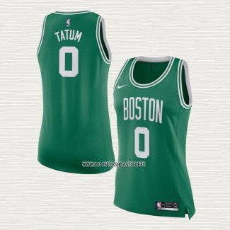 Jayson Tatum NO 0 Camiseta Mujer Boston Celtics Icon Verde