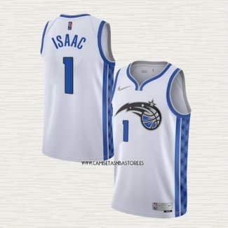 Jonathan Isaac NO 1 Camiseta Orlando Magic Earned 2020-21 Blanco