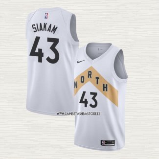 Pascal Siakam NO 43 Camiseta Toronto Raptors Ciudad Blanco