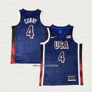 Stephen Curry NO 4 Camiseta USA 2025 Azul