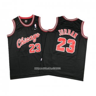 Michael Jordan NO 23 Camiseta Nino Chicago Bulls Negro3