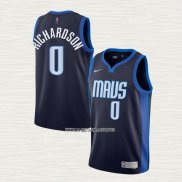 Josh Richardson NO 0 Camiseta Dallas Mavericks Earned 2020-21 Azul