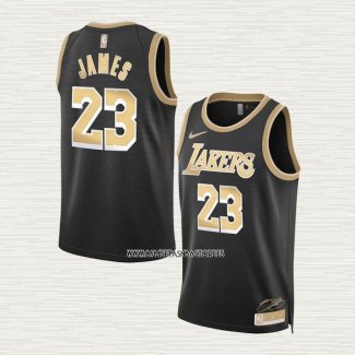 LeBron James NO 23 Camiseta Los Angeles Lakers Select Series Oro Negro