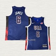 LeBron James NO 6 Camiseta USA 2025 Azul